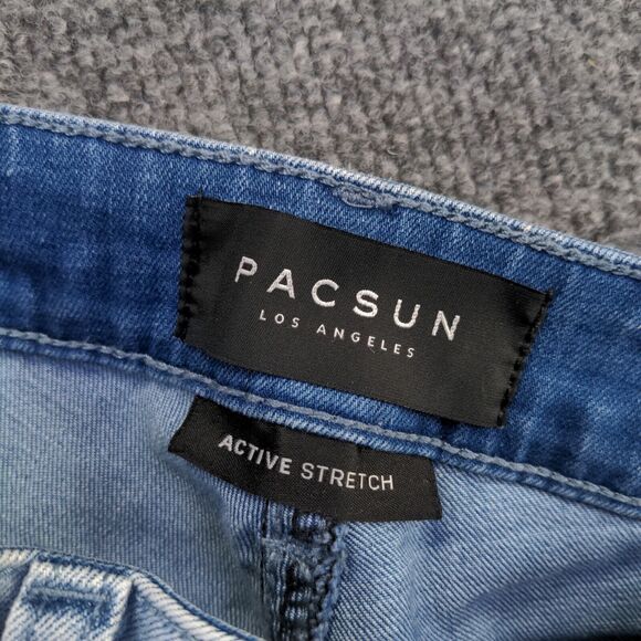 Pacsun Women's Active Stretch Skinniest Cut Off Jean Shorts Blue Size 28 - Picture 11 of 13